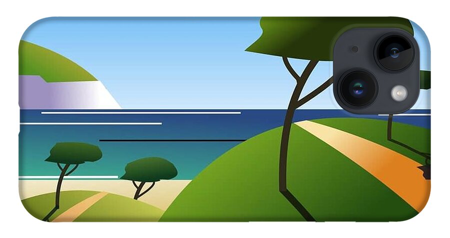 Beach iPhone 14 Case featuring the digital art The path to the beach by Fatline Graphic Art