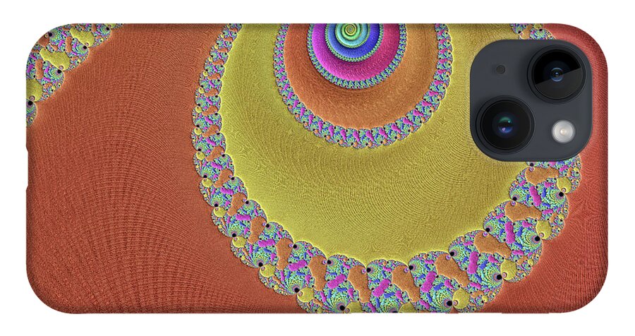 Abstract iPhone 14 Case featuring the digital art The Pot of Gold by Manpreet Sokhi