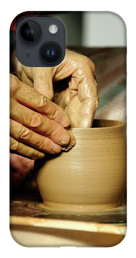 Ceramic iPhone Case featuring the photograph The Potter's Hands by Lens Art Photography By Larry Trager
