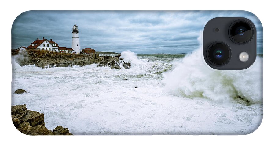 Atlantic Ocean iPhone 14 Case featuring the photograph The Power Of The Sea, Nor'easter Waves. by Jeff Sinon