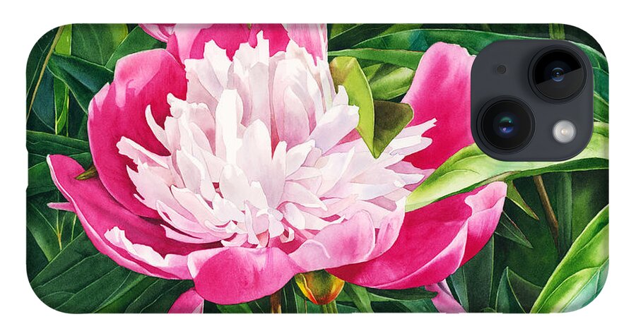 Peony iPhone Case featuring the painting The Queen of the Garden by Espero Art