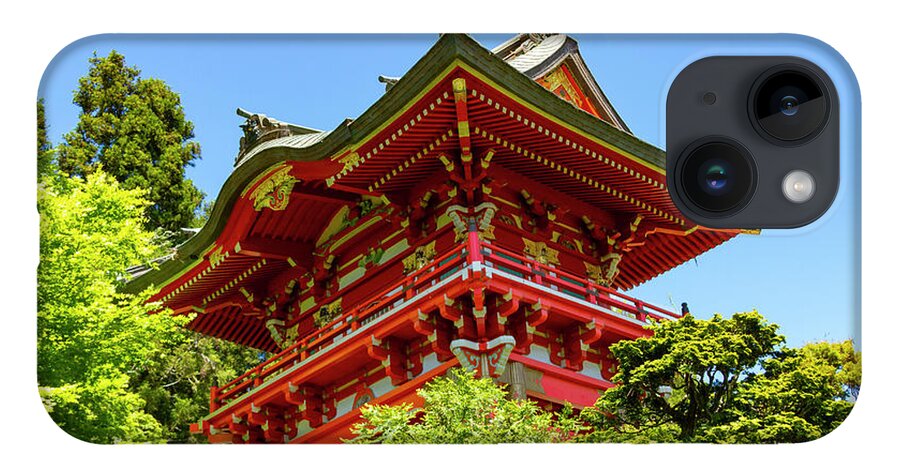 Pagoda iPhone 14 Case featuring the photograph The Red Pagoda by Bonnie Follett