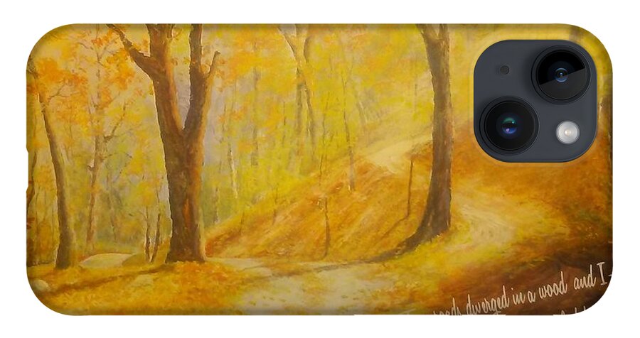 New England iPhone 14 Case featuring the painting The Road Less Taken by ML McCormick