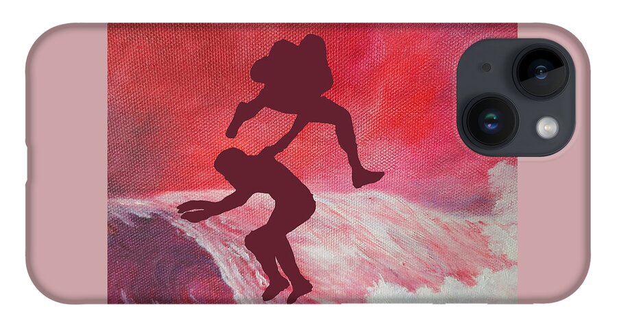 Alabama iPhone 14 Case featuring the painting The Rolling Crimson Tide by ML McCormick