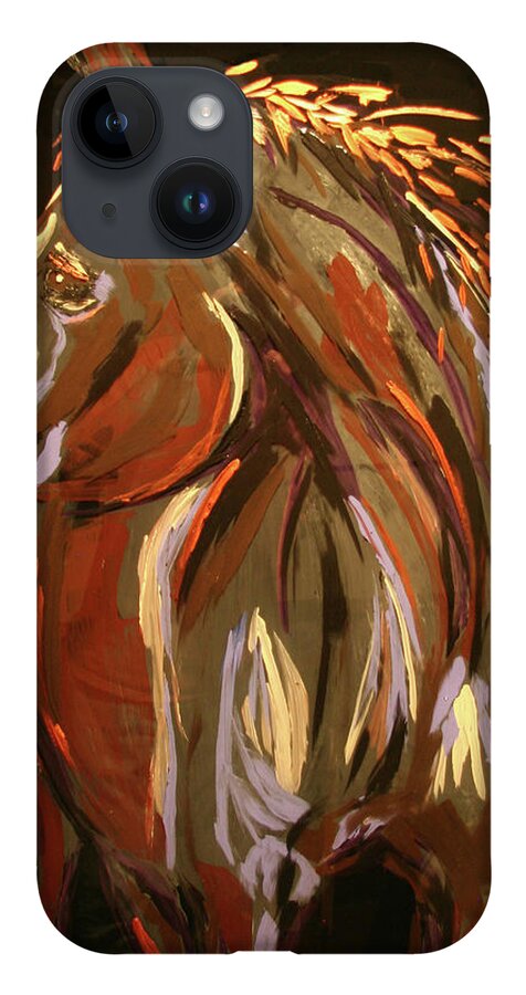Horse iPhone 14 Case featuring the painting The Sentenial by Marilyn Quigley