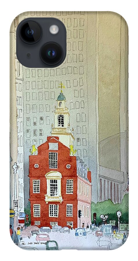 Architecture iPhone 14 Case featuring the painting The State House by William Renzulli