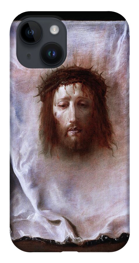 Veil Veronica iPhone Case featuring the painting The Veil of Veronica by Domenico Fetti by Rolando Burbon