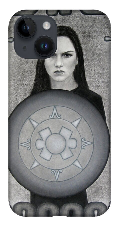 Warrior iPhone 14 Case featuring the drawing The Warrior by Lynet McDonald