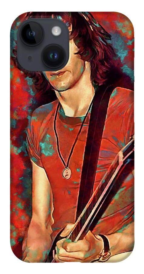 The Who iPhone 14 Case featuring the mixed media The Who Pete Townsend Art Eminence Front by The Rocker Chic