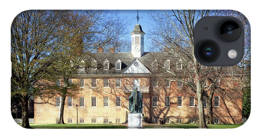 Wren Building iPhone 14 Case featuring the photograph The Wren Building - Williamsburg, Virginia by Susan Rissi Tregoning