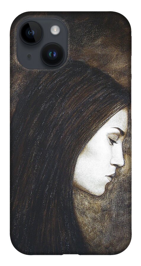 Thinking iPhone Case featuring the painting Thinking by Lynet McDonald