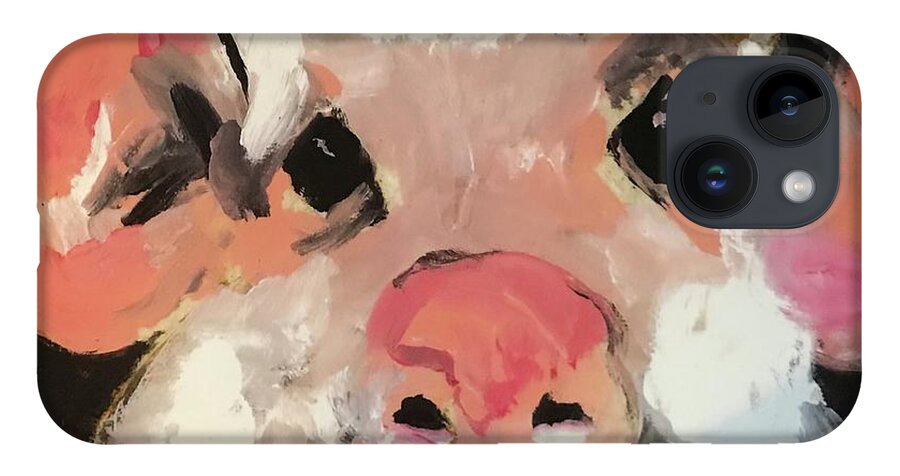 Pig iPhone Case featuring the painting This Little Piggy by Elaine Elliott