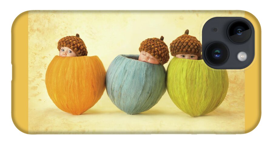 Acorns iPhone 14 Case featuring the photograph Three Little Acorns by Anne Geddes