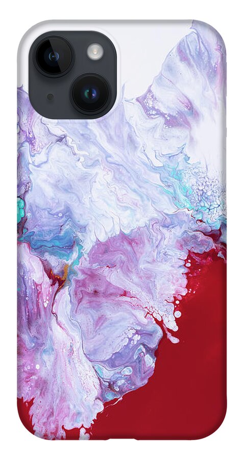 Abstract iPhone 14 Case featuring the painting Three Sisters, Michelle by Darice Machel McGuire