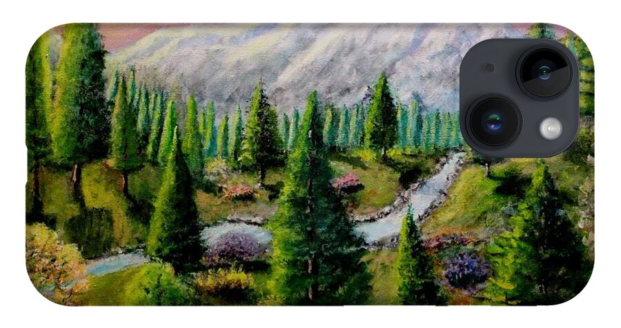 Landscape iPhone 14 Case featuring the painting  Through The Valley by Gregory Dorosh