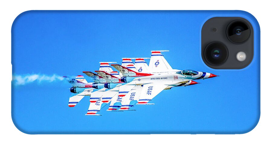 Thunderbirds iPhone 14 Case featuring the photograph Thunderbirds Echelon Formation by Jeff at JSJ Photography