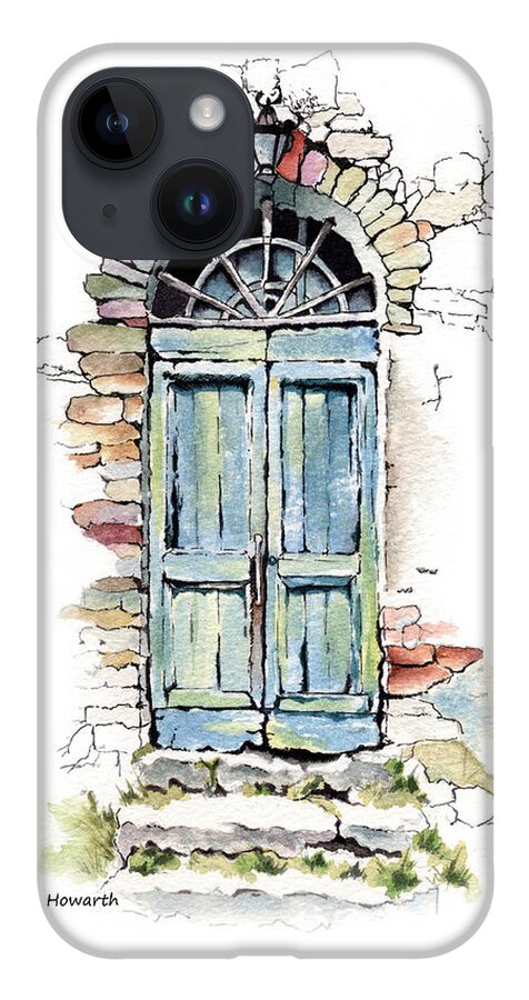 Doorway iPhone 14 Case featuring the painting To Another World by Louise Howarth