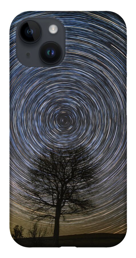 Star Trails iPhone 14 Case featuring the photograph Tree Topper by Chuck Rasco Photography