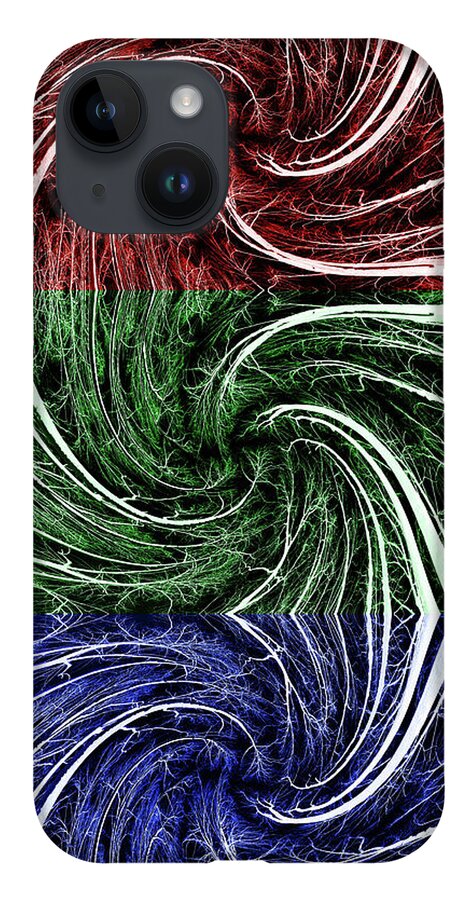 Psychedelic iPhone Case featuring the photograph Tripping in the RGB Forest - VERTICAL format Psychedelic modern art forest scene by Peter Herman