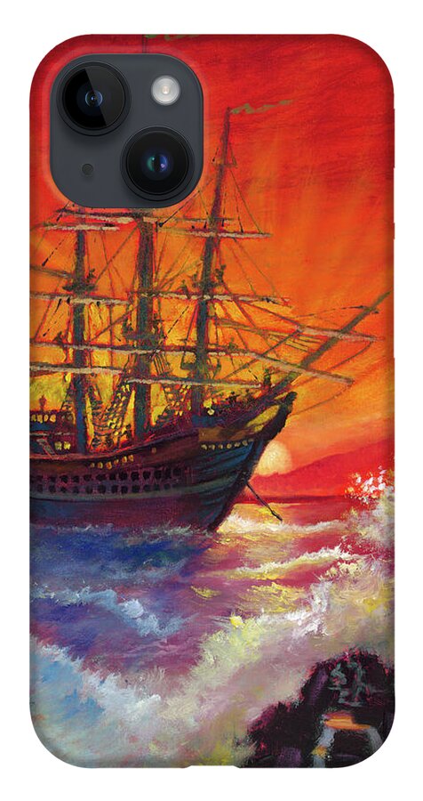 Phone Case iPhone 14 Case featuring the painting Triumphant Dusk by Ford Smith