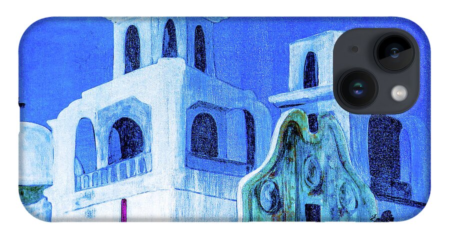 Church iPhone 14 Case featuring the painting Tucson Church at Night by Ted Clifton