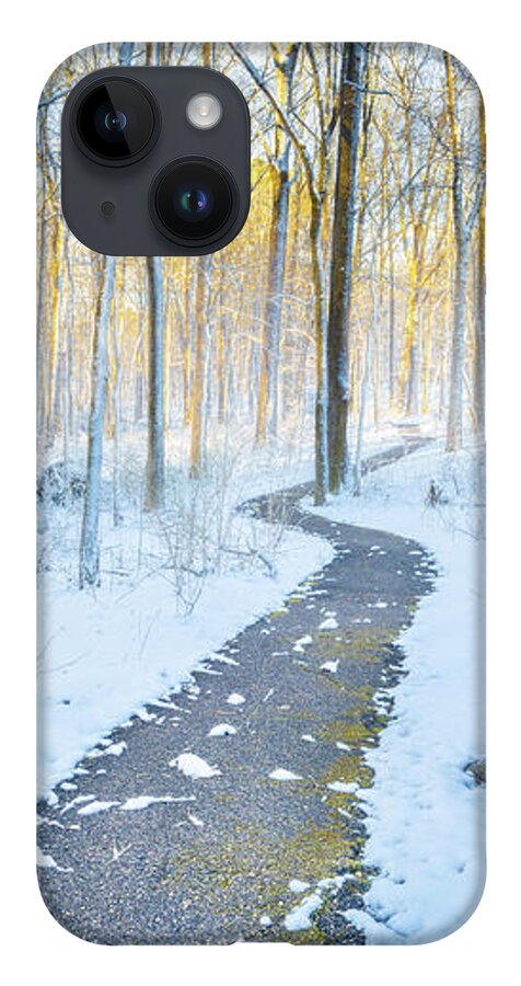 Snow Day iPhone 14 Case featuring the photograph Tupelo Mississippi Snow Natchez Trace Parkway Sunrise by Jordan Hill
