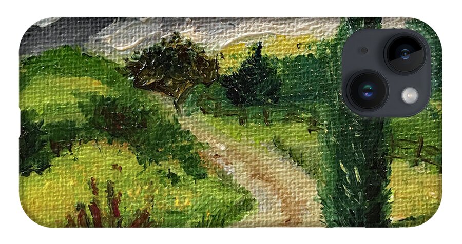 Tuscany iPhone Case featuring the painting Tuscan Winding Road by Roxy Rich