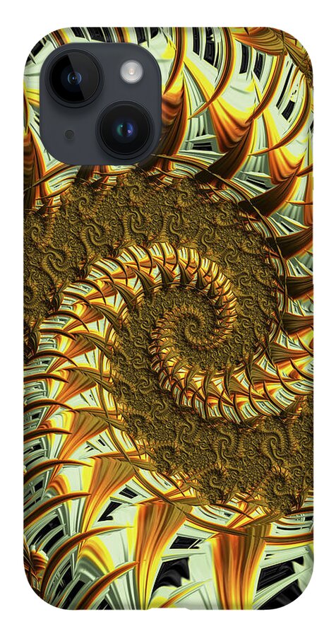 Abstract iPhone 14 Case featuring the digital art Twisted Tails by Manpreet Sokhi