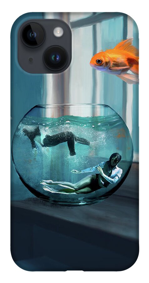 Pink Floyd iPhone Case featuring the digital art Two Lost Souls Swimming in a Fishbowl by Nikki Marie Smith