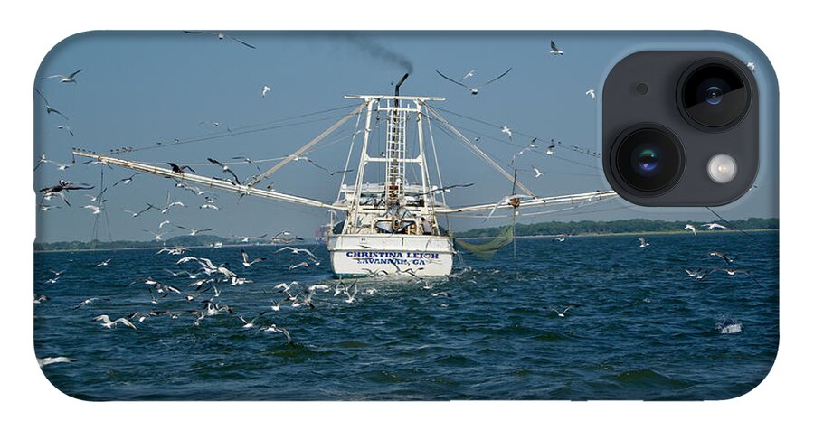  iPhone 14 Case featuring the photograph Tybee Island Fishing Boat by Annamaria Frost
