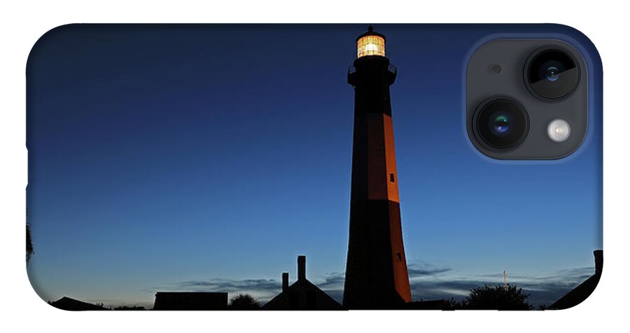Lighthouse iPhone 14 Case featuring the photograph Tybee Island Lighthouse, Ga.- Night Shot by Richard Krebs