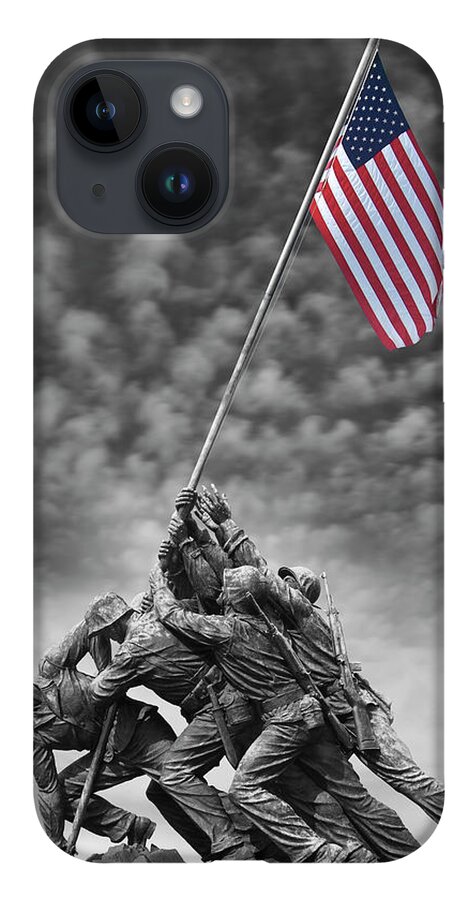 Marine Corp iPhone 14 Case featuring the photograph US Marine Corps War Memorial by Mike McGlothlen