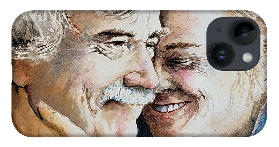 Couple iPhone Case featuring the painting Us by Merana Cadorette
