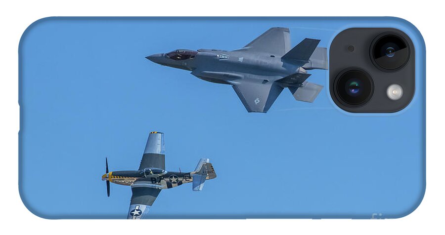 Wwii iPhone 14 Case featuring the photograph USAF 75th Anniversary Heritage Flight by Jeff at JSJ Photography
