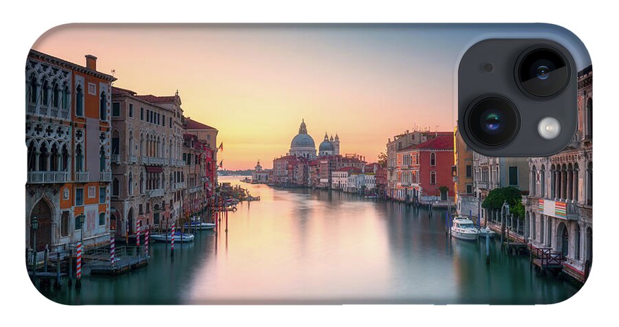 Venice iPhone 14 Case featuring the photograph Venice, Grand Canal before sunrise by Stefano Orazzini