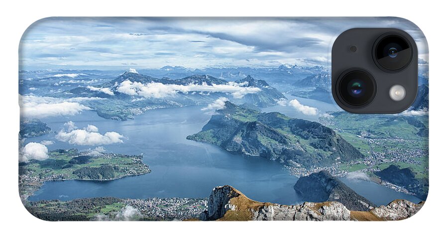 Lucerne iPhone Case featuring the photograph View from Mount Pilatus - Swiss Alps - Switzerland by Bruce Friedman