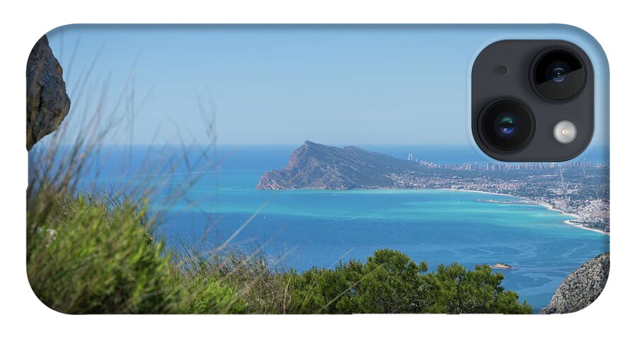 Spain iPhone 14 Case featuring the photograph View of the coast and the Mediterranean sea in Benidorm by Adriana Mueller