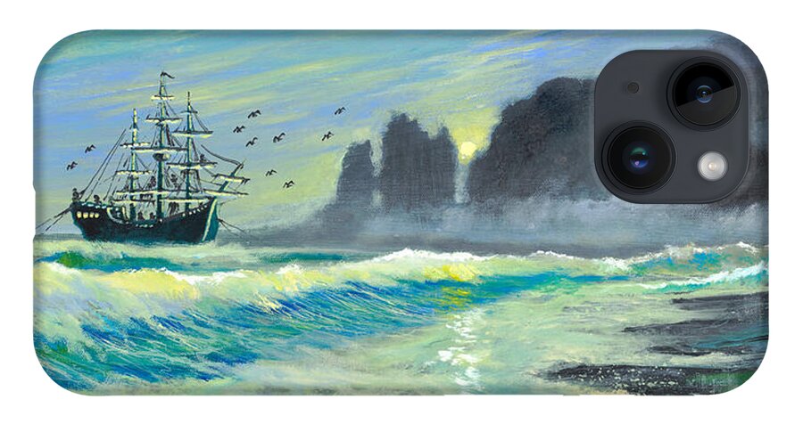 Pirate Series iPhone 14 Case featuring the painting Vigilant Dawn by Ford Smith