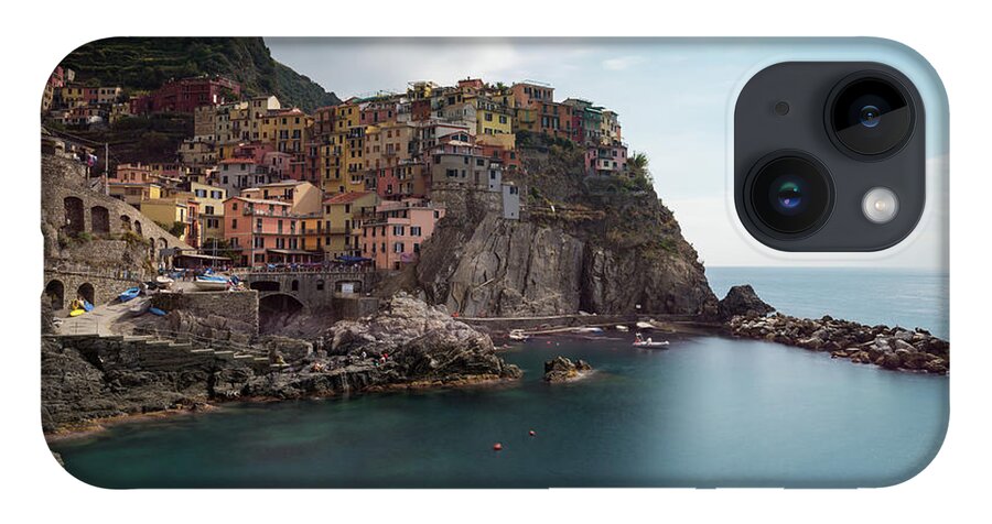 Cinque Terre iPhone 14 Case featuring the photograph Village of Manarola with colourful houses at the edge of the cliff Riomaggiore, Cinque Terre, Liguria, Italy by Michalakis Ppalis