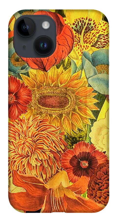 Art Tissue iPhone Case featuring the mixed media Vintage Bouquet #1 by Lorena Cassady