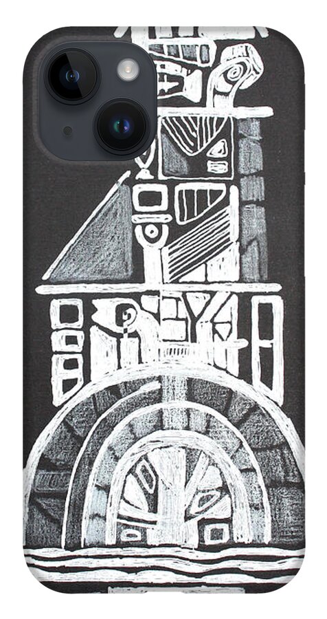 Russian Artists New Wave iPhone 14 Case featuring the drawing Voyage by Tatiana Koltachikhina