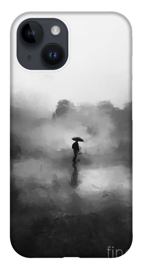 Walking In The Fog iPhone 14 Case featuring the painting Walking in the Fog by Gary Arnold