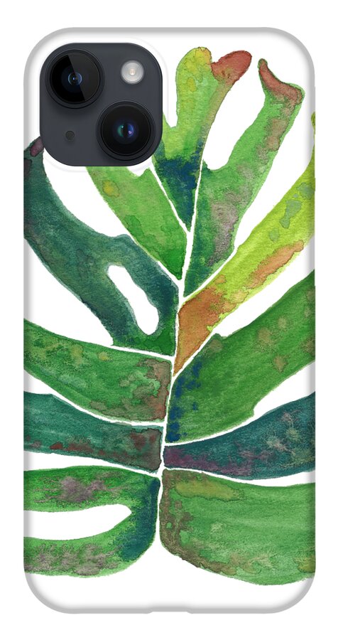Watercolor iPhone 14 Case featuring the painting Watercolor Monstera by Kristye Dudley