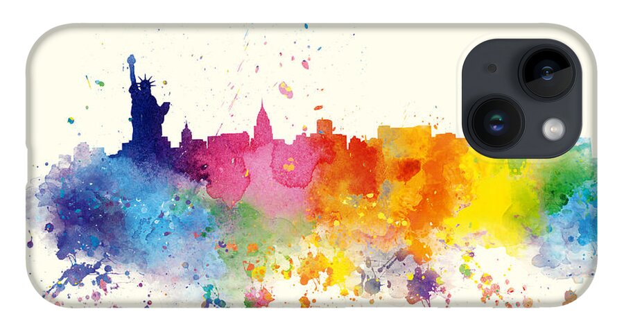 Watercolor iPhone 14 Case featuring the painting Watercolor New York by Vart. by Vart