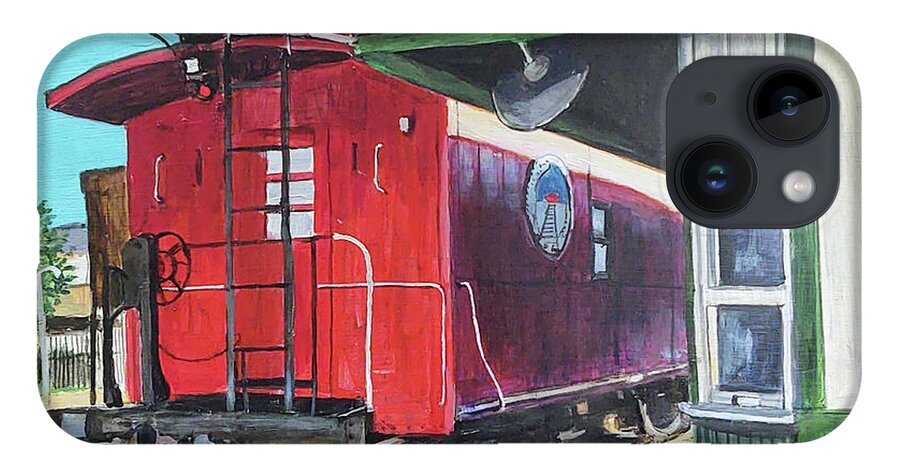 Caboose iPhone 14 Case featuring the painting Wave From The Window by William Brody
