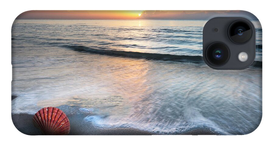 Clouds iPhone Case featuring the photograph Waves and Shells by Debra and Dave Vanderlaan