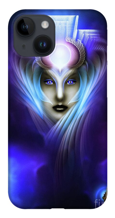 Portrait iPhone 14 Case featuring the digital art What Dreams Are Made Of Ethereal Clouds Fractal Art by Rolando Burbon
