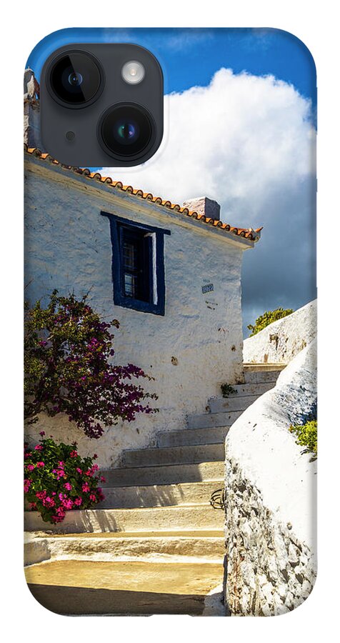 Aegean Sea iPhone 14 Case featuring the photograph White Greek House by Evgeni Dinev