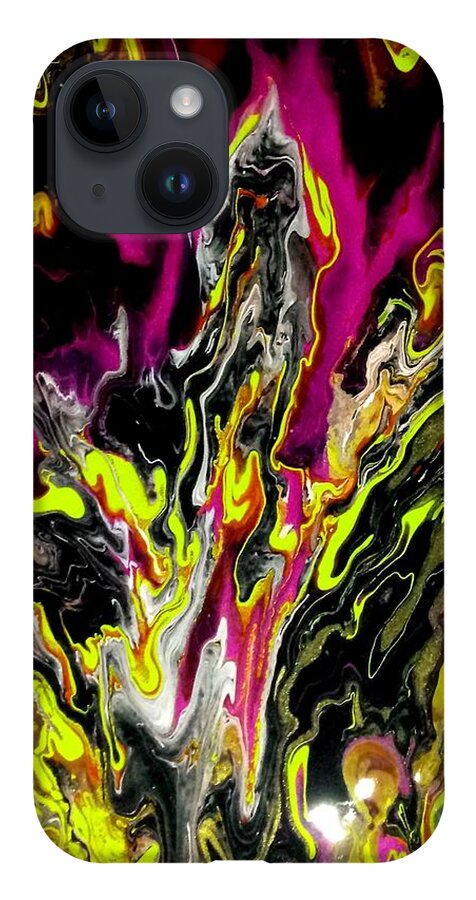 Bright iPhone 14 Case featuring the painting Wild Night by Anna Adams