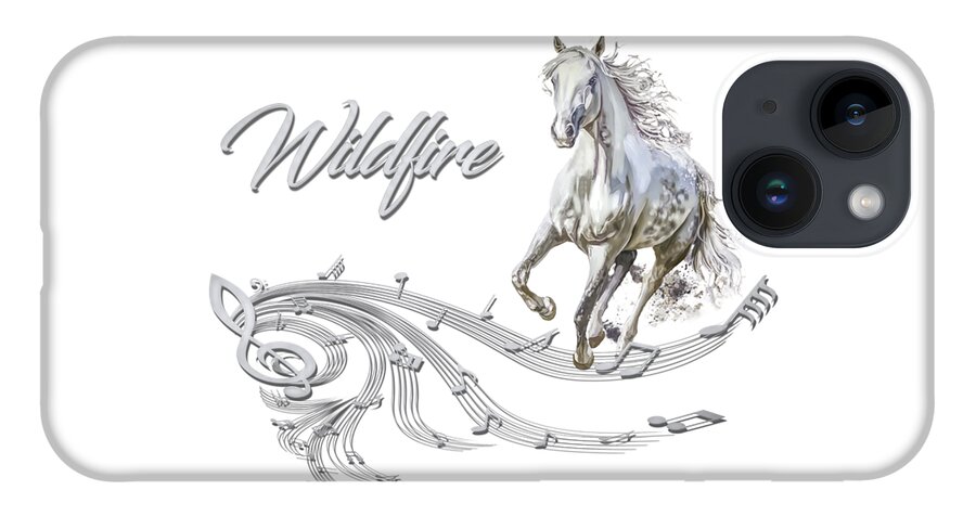 Horse iPhone 14 Case featuring the mixed media Wildfire Dream Horse Art 1 by Walter Herrit